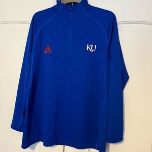 Unisex XL Adidas Kansas Jayhawks quarter- zip pull over jacket/shirt